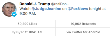 Trump tweeting from Android